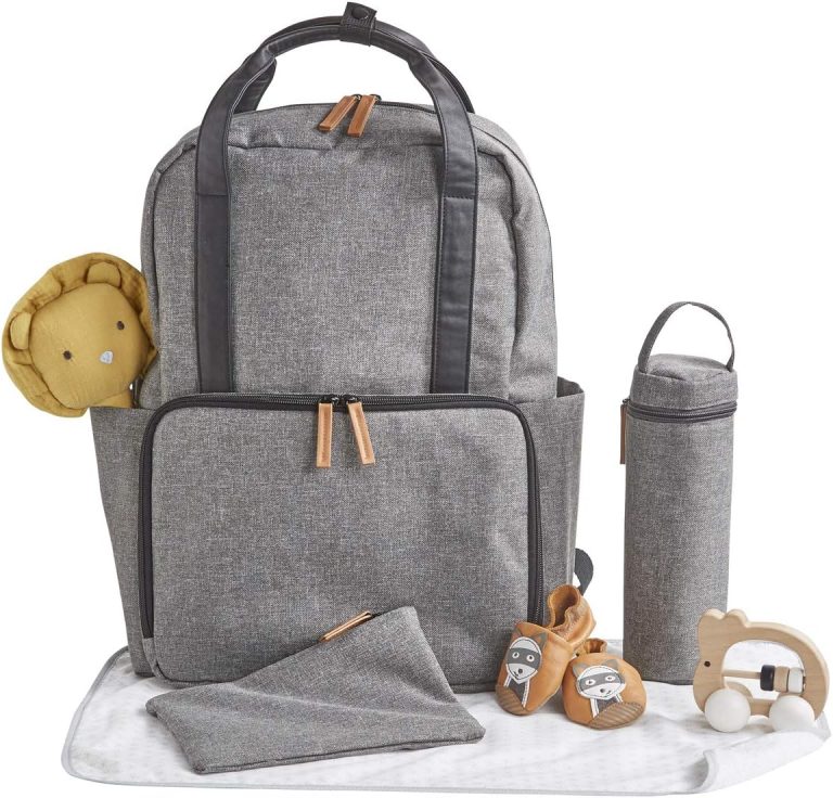 VERTBAUDET Sac à Dos à Langer avec Poches et Accessoires Gris chiné TU