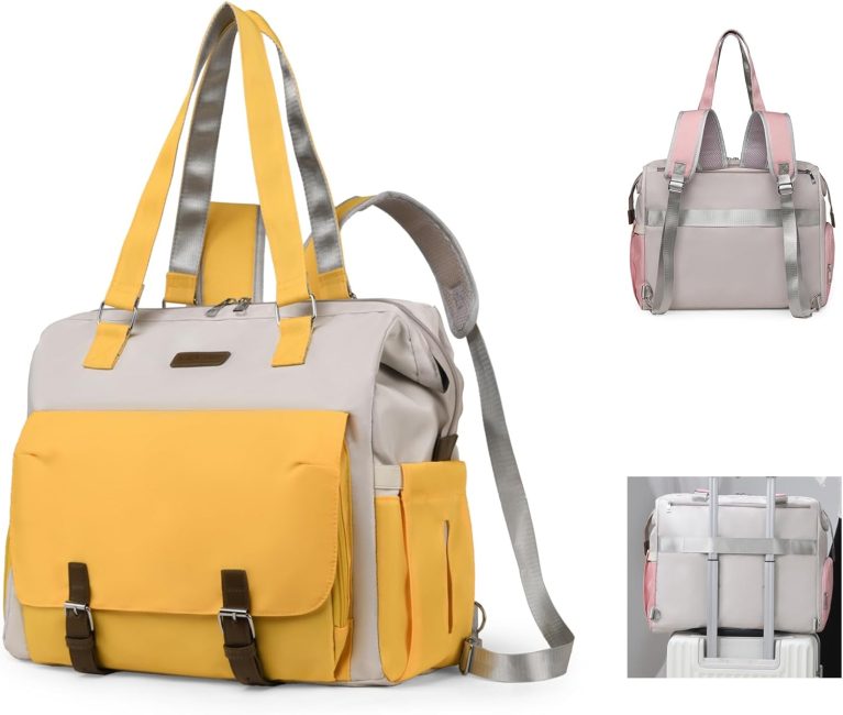 Fexkean Sac à Langer, Grand Sacs à langer Fourre-tout Imperméable, Portable Sacs à bandoulière, Sacs à dos de voyage pour bébé avec Matelas à Langer